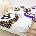 thumbnail image 3 of Homewish Leopard Cheetah Print Bed Sheets,Billiards Ball Game King Sheets,Purple Brown White Sheet Set Ultra Soft Home Decor,4-Piece, 3 of 7