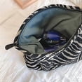 thumbnail image 3 of Women Stripe Canvas Makeup Bag Cosmetic Pouch Make Up Travel Purse Organizer, Cute Black Zebra, 3 of 4