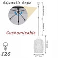 thumbnail image 4 of FSLiving Gimbaled LED Track Light, Adjustable Height H Type Track Lighting Twine Natural Rattan Shade with Smart Edison Bulbs, 2200K-6500K Track Mount, Timer Decorate for Dinning Sloped Ceiling, 4 of 9