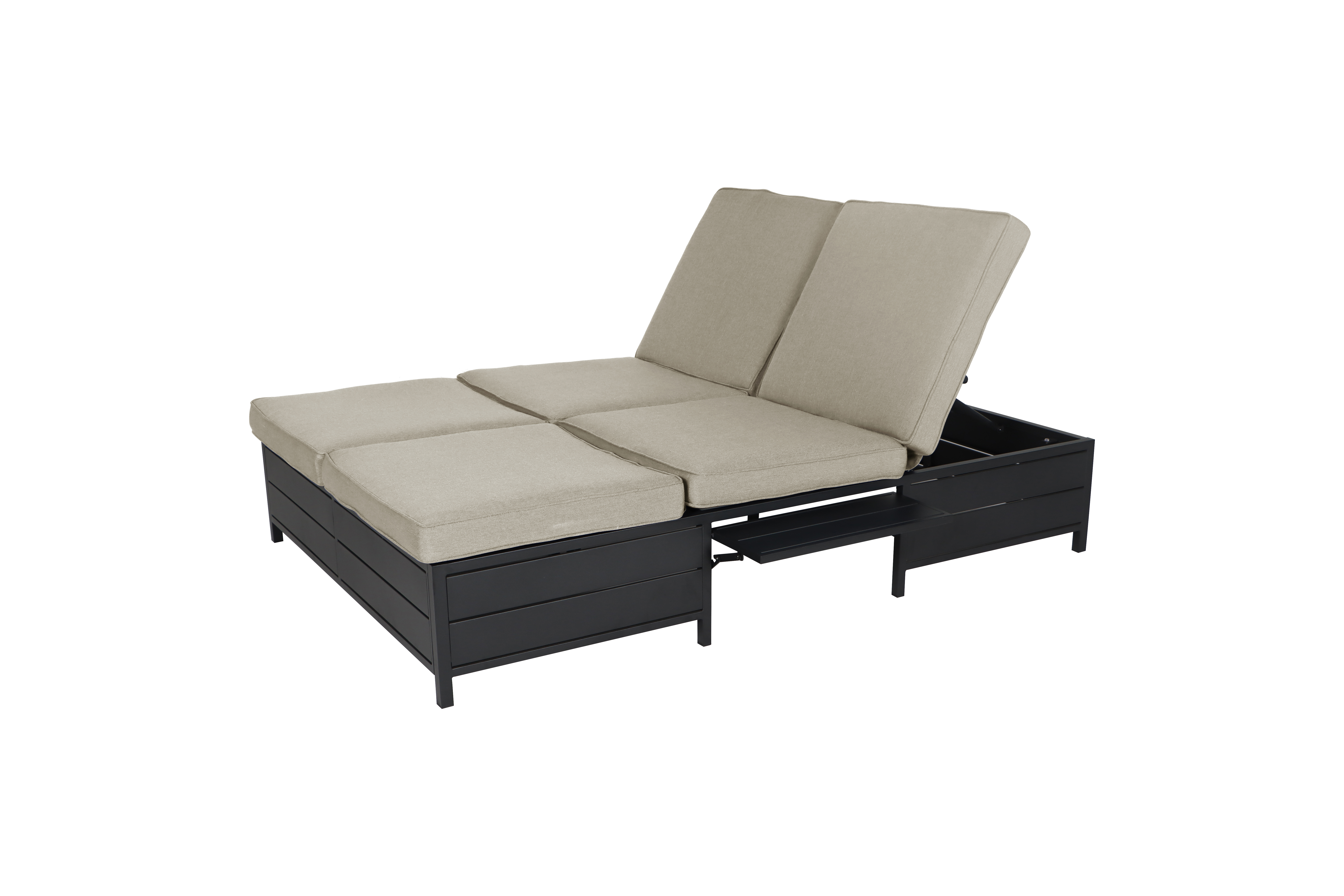 Mainstays Cushion Steel Outdoor Chaise Lounge - Tan/Black - image 5 of 5