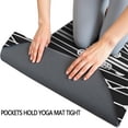 thumbnail image 3 of Black and White Geometric Boho Pattern Hot Yoga Mat Towel Non Slip for Hot Yoga - Quick-Drying Yoga Mat Cover with 4 Corner Pockets with Travel Bag - Hot Yoga Towel Non Slip 74"x26", 3 of 6