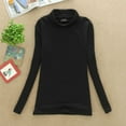 thumbnail image 5 of Womens Long Sleeve Mock Turtleneck Crew Stretch Slim T Shirt Layer Top, 5 of 6