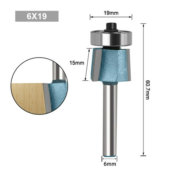 BTOER Chamfer Cutter Bevel Edging Cutter 6mm Shank 8 Degree Chamfer Cutter Edging Cutter Head Three Edge Bevel Brand New