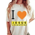 thumbnail image 4 of I Love Jesus Waffle Heart T-Shirt – Funny Christian Breakfast Graphic Tee, Casual Unisex Cotton Top, Soft and Comfortable, 4 of 7