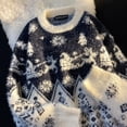 thumbnail image 1 of Puntoco Suéter Mujer Navidad Papá Noel Estampado Cuello Redondo Manga Larga Suéter Tops Navidad Liquidación Puntoco Puntoco-3636, 1 of 3