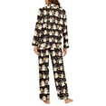 thumbnail image 3 of FOR U DESIGNS Halloween Cute Ghost Pajama Sets for Women 2 Piece Button Down Long Sleeve Pants with Pockets Size 3XL Sleepwear Long V-neck Tops for Women Winter, 3 of 7
