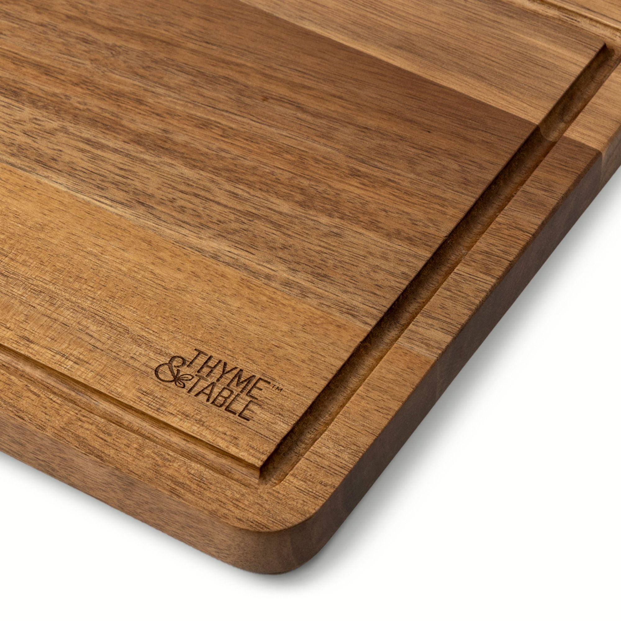Thyme & Table Medium 10"x14" Acacia Wood Cutting Board with Triangle Shaped Anti-Slip Feet