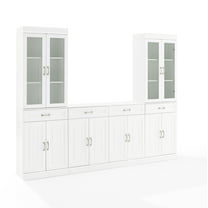 Stanton 3Pc Sideboard And Glass Door Pantry Set White - Sideboard & 2 Pantries