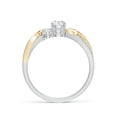thumbnail image 2 of Angara Natural Diamond Three Stone Engagement Ring in 14K White & Yellow Gold for Women (Size-4.4mm) | April Birthstone Jewelry (Ring Size - 4), 2 of 12