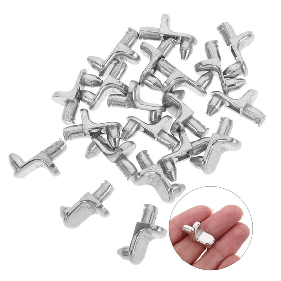 WHAMVOX  20 Pcs Shelf Clips for Wood Shelving Glass Mounting Bracket Silver
