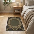 thumbnail image 3 of ODIKA 2'x3' Olive Green Geometric Washable Accent Rug Intricate Octagonal With Vintage Flair And Modern Touch Pet Friendly, Bedside Mat for Bedroom, Nursery, RV, 3 of 7