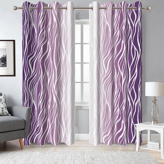 Dashan Purple Blackout Curtains for Bedroom Living Room,Abstract Geometric Grommet Darkening Drapes 42x63 Inch,2 Panels