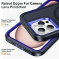 thumbnail image 4 of Dteck Case with Tempered Glass Screen Protector for iPhone 15 Pro,Shockproof Rubber Case Compatible with MagSafe Hybrid PC Full Body Protection Cover,Navyblue, 4 of 6