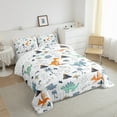 thumbnail image 3 of Manfei Cartoon Dinosaur 3pcs King Size Comforter Sets,Woodland Animal Bedding Comforter Set,Kawaii Wildlife Bedding Set,Ultra Soft Cute Bedroom Decoration,Reversible, 3 of 8