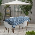 thumbnail image 2 of Vargottam Indoor/OutdoorTablecloth58x120 Inch Rectangle Tablecloth with Umbrella Hole and Zip- Waterproof PatioTableCloths- TableCovers for Backyard RectangularTable- Blue, 2 of 5