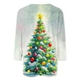 thumbnail image 4 of Gamivast Dressy Christmas Tops for Ladies Plus Size 3/4 Sleeve Xmas Trees Printed Blouse Winter Fall Crew Neck Holiday Tunic Tees Casual Loose Party T-Shirts Fashion Outfits 2025, 4 of 6