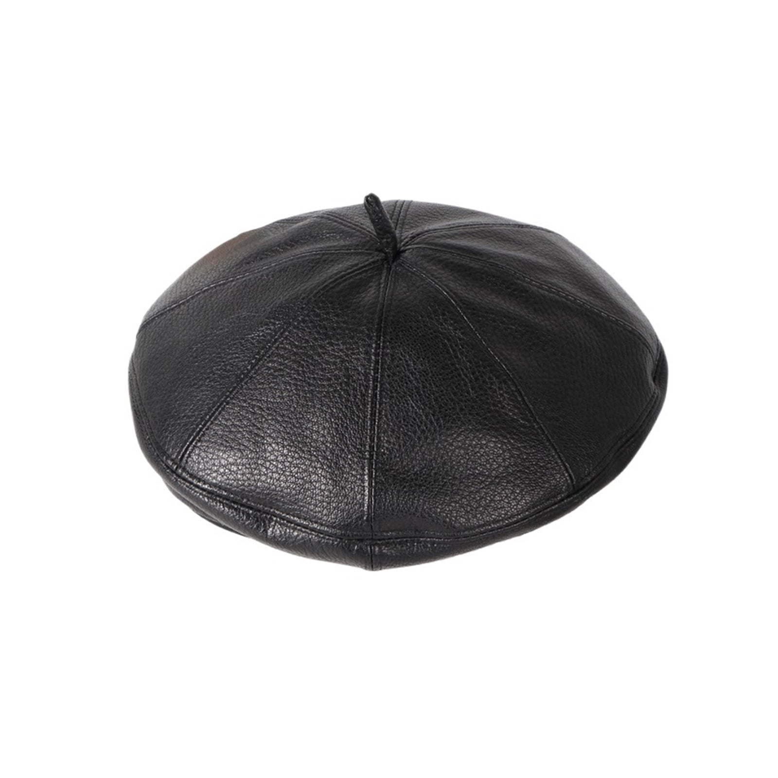 New Fashion Lambskin Women Winter British Genuine Leather Painter Hat Female Retro Bonnet Black Hat Beret ,Unisex