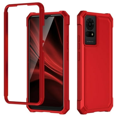 TJS for TCL 50 LE (T510SPP) / TCL K24 (T434D) / K23 Phone Case, Full Body Protective Heavy Duty Hybrid Bumper Cover (Red)