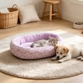 thumbnail image 2 of Floral Printed Pet Bed, All Season Use Soft Cozy Oval Dogs Bed with Removable Cover, Egg-Crate Foam Pet Bed Couch, Non-Slip Bottom (Purple, 17''x13''), 2 of 6