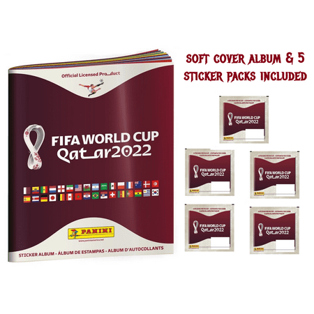 Panini Fifa World Cup Qatar 2022 Album With 5 Sticker Pack Included (Soft Cover)