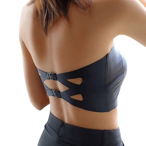 WCJM Women's Polyester Black nylon bra Women's Comfortable Side Breasts Gathering Beautiful Back Bra Front Buckle Back No Steel Ring Triangular Cup Underwear