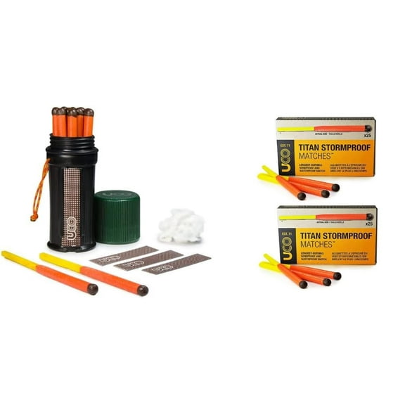 UCO Titan Stormproof, Waterproof & Windproof Match Kit with Two Refill Packs