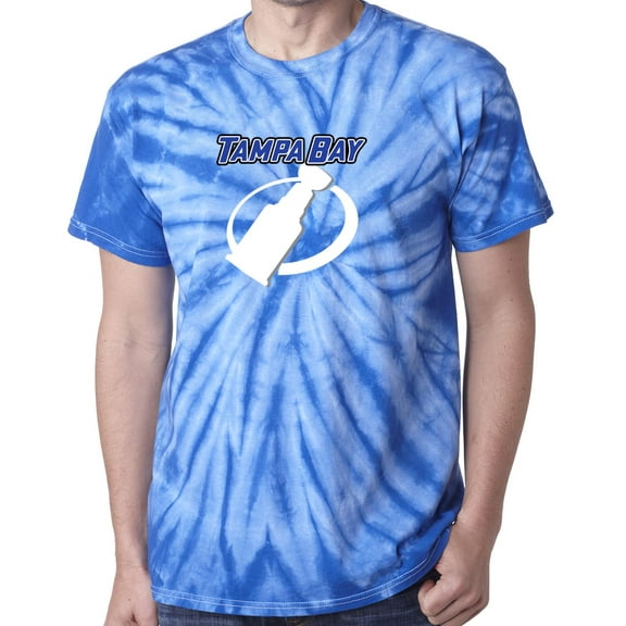 TIE-DYE BLUE Lightning Stanley Cup Champions T-shirt ADULT