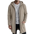 thumbnail image 3 of QSAWXQZ Men's Long Hooded Coat Full Zip Long Sleeve Pockets Jacket Casual Winter Outerwear XL, 3 of 6
