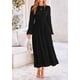 thumbnail image 3 of Vestido largo PRETTYGARDEN para mujer, elegante, con lunares suizos, negro, 3 of 9