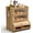 Bamboo, variant on Black Bread Box for Kitchen Countertop, Double Layer Breadbox, Large Capacity with Window, Farmhouse Bread Storage Container, Fits Corner, Cabinet, Pantry