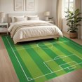 thumbnail image 3 of ODIKA 8'x10' Washable Area Rug Bold Pitch Lines Durable Interactive Velvet Football Soccer Field Playful for Living Room, Under Sectional, Family , Non-Slip, 3 of 7