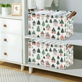 thumbnail image 2 of Yayeee Foldable Storage Basket for Shelves with Handles Set of 2 Waterproof Cloth Bins, Orange Christmas House, 2 of 7