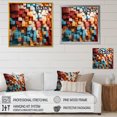 thumbnail image 4 of Designart "Abstract Cubes in Blue and Red I" Abstract Framed Wall Art - Blue Abstract Cubism Hallway Framed Wall Art Decor, 4 of 6