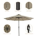 thumbnail image 4 of ACEGOSES LED Outdoor Patio 9′ Circle Deck Market Umbrella, Solar Lights Table Umbrellas With Non-Fading solution-dyed Canopy Cedar brown, 4 of 8