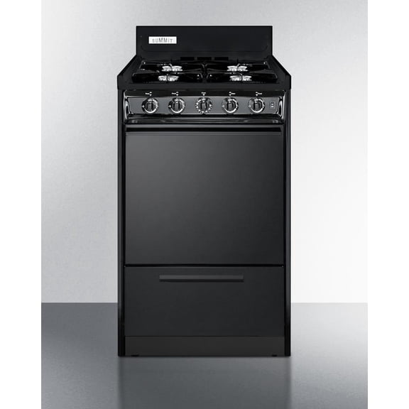 20" Wide Gas Range, Open Burners