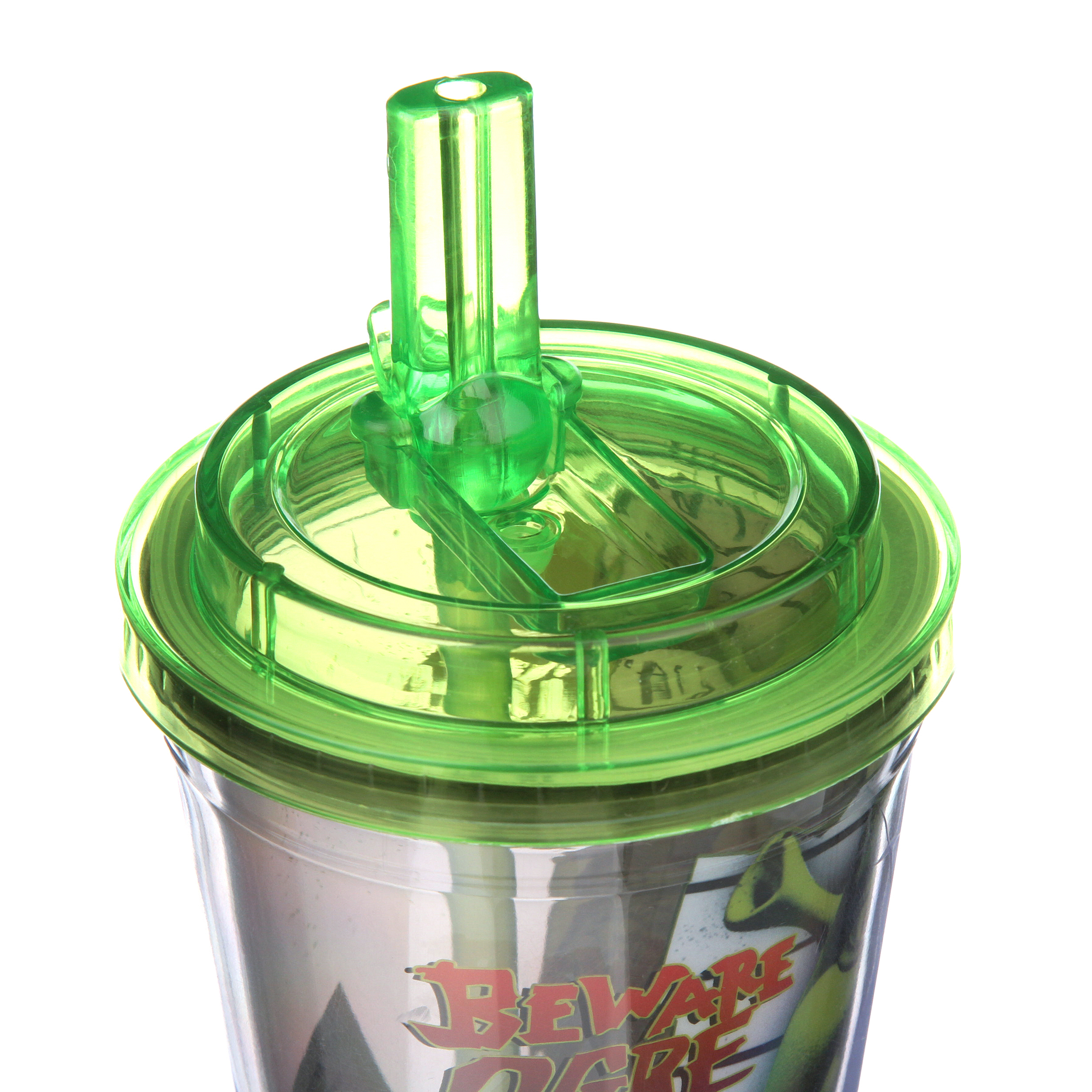 Shrek Plastic Flip Straw Cold Cup