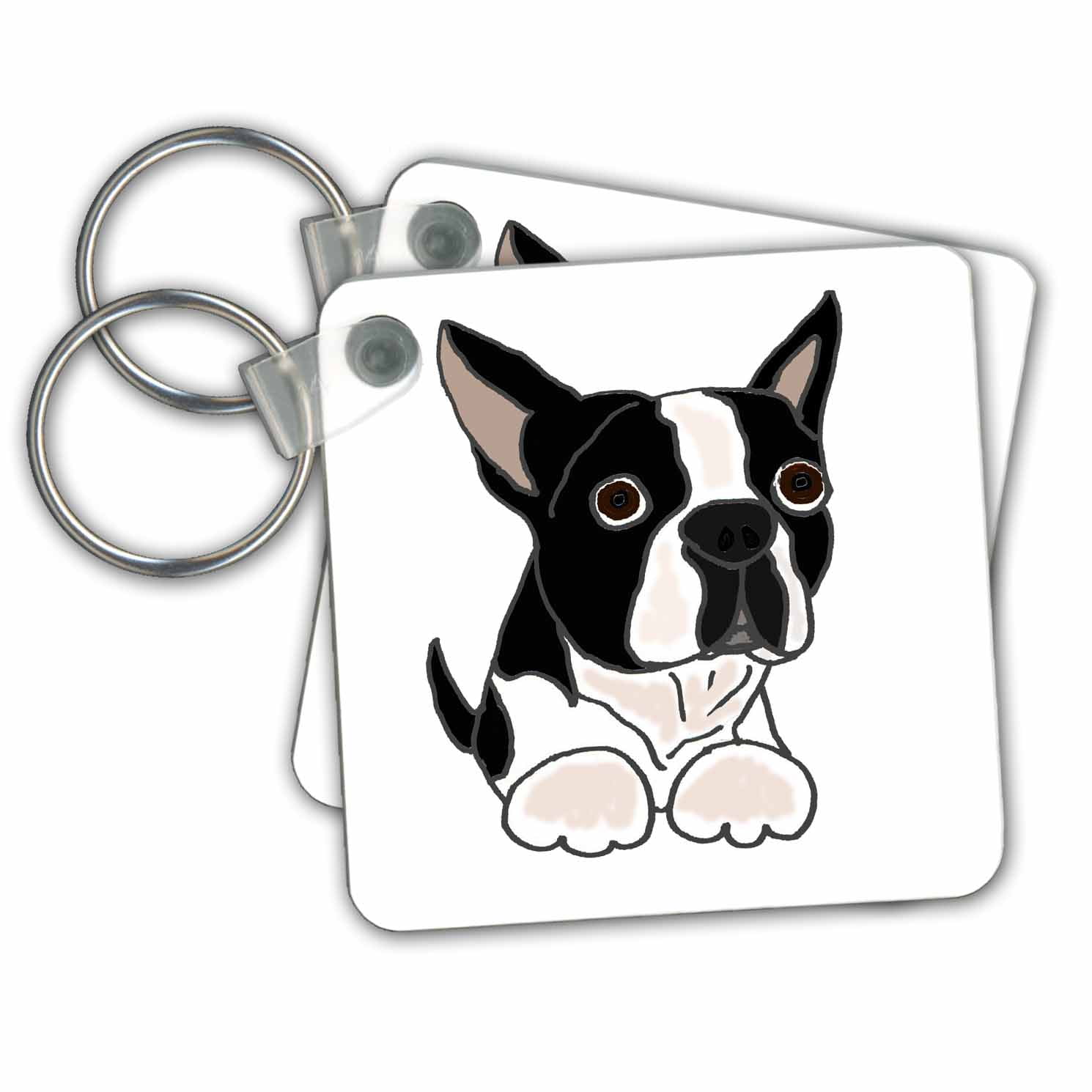 Boston Terrier Dog Key Ring Fob Terriers Keyrings Keyring 