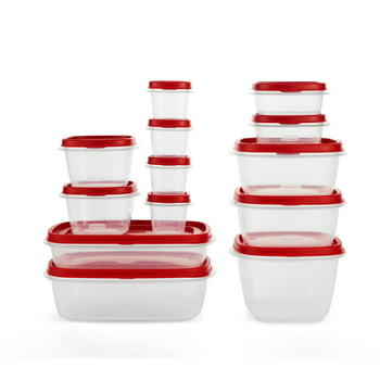 Rubbermaid EasyFindLids 26 Piece Plastic Food Storage Container Set with Vents, (39.5 Cup), Racer Red