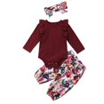 thumbnail image 1 of Mameluco para niñas recién nacidas, , ones florales, diadema, conjunto de ropa - 70cm Baoblaze Tops de mameluco para niñas, 1 of 8