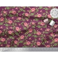 thumbnail image 3 of Soimoi Poly Georgette Fabric Leaves & Peony Floral Printed Craft Fabric by The Yard 52 Inch Wide, 3 of 3