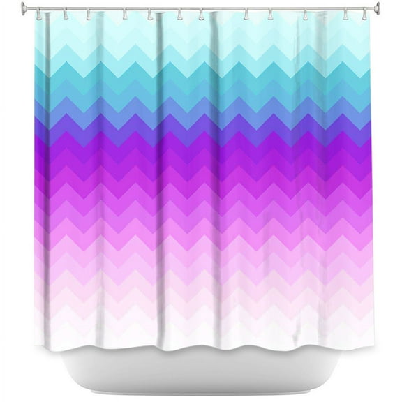 Shower Curtains - DiaNoche Designs - Pastel Ombre Chevron