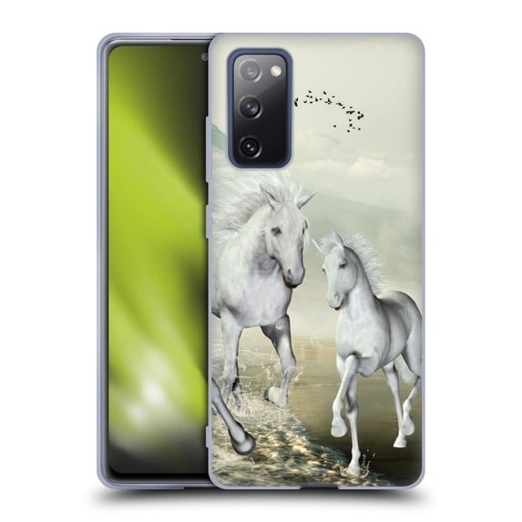 Head Case Designs Officially Licensed Simone Gatterwe Horses White On The Beach Soft Gel Case Compatible with Samsung Galaxy S20 FE / 5G