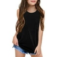 thumbnail image 1 of Hiiyo Girls Summer Tank Top Crewneck Solid Basic Sleeveless Top with Pocket, Sizes 5-14, 1 of 8