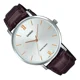 thumbnail image 2 of Reloj pulsera Casio MTP-VT01 con correa de cuero color marrón - fondo plateado, 2 of 8