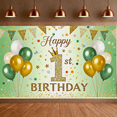thumbnail image 5 of Glittery Gold 1st Birthday Banner with Crown Balloons and Party Flags Background, Ideal for Birthday Party Decorations Photography Props Happy Birthday Celebrations, 5 of 7