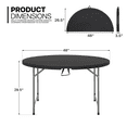 thumbnail image 2 of MoNiBloom Round Folding Table, 4ft Portable Plastic Table, Foldable Party Banquet Table for Camping Dining Outdoor Picnic, Black, 2 of 11