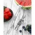thumbnail image 5 of Cortador de frutas ZHAOCHENG acero inoxidable 2 en 1 cortador de sandía plegable con tenedor 3 piezas, 5 of 5