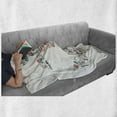 thumbnail image 6 of Anchor Soft Flannel Fleece Throw Blanket, Nautical Shape with Binoculars Captain Hat Compass Mermaids, Cozy Plush for Indoor and Outdoor Use, 70" x 90", Seafoam Coral Teal, by Ambesonne, 6 of 6