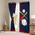 thumbnail image 3 of Homewish Cartoon Baseball Player Black Out Curtains for Kid, Navy Crismon City Print Curtains Pack of 2 (42x63 Each), Ball Sports Theme Bedroom Curtains, Blackout Curtains Bedroom Decor, 3 of 6