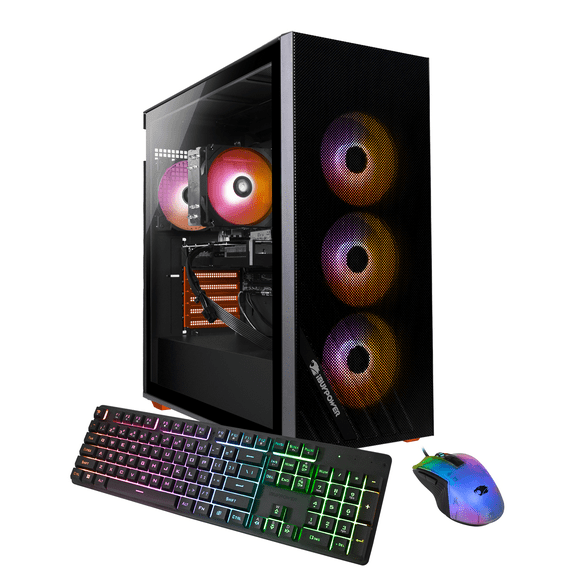 iBUYPOWER Scale Orange Gaming PC Desktop Computer AMD Ryzen 7 5700 CPU, NVIDIA GeForce RTX 4060 8GB GPU, 16GB DDR4 Non-RGB 3200MHz RAM, 500GB NVMe SSD, Windows 11 Home Gamer Keyboard, Mouse SCA7N4603